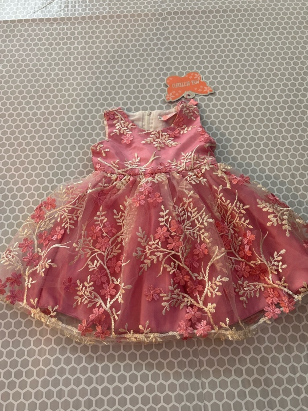NWT Pink Floral Embroidered Party Dress w Petticoat by PINK HOUSE. Size M